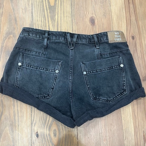 Women's We The Free Denim‎ Shorts Black Size 27 pre-loved, 0002 B1 - Picture 2 of 8
